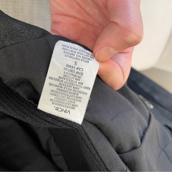 Vince Moto Leather Jacket with Ribbed Panels - Picture 13 of 16